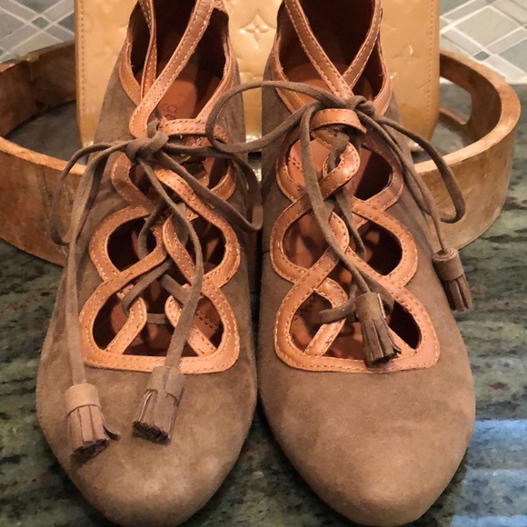 Gentle Souls Suede & Lthr Vintage Look Heels 8.5 - Picture 2 of 8